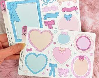 Coquette Frames, Bows, & Banners Planner Decorative Stickers