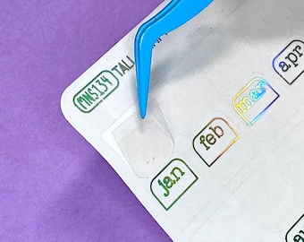 Clear FOIL Tall Mini Monthly Tabs Mini Sheet
