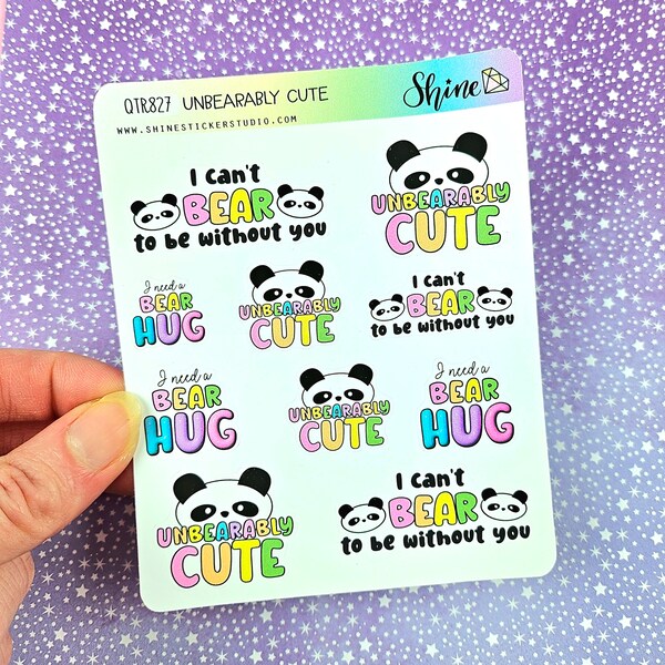 3 Dollar Thursday - "Unbearably Cute" Decorative Stickers - Panda Planner Deco Stickers ECLP Hobonichi Happy Planner Bullet Journaling