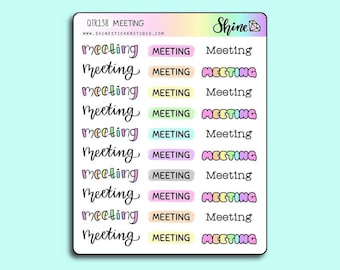 Meeting Stickers - Planner Stickers Happy Planner Life Planner Print Pressions Hobonichi Weeks Hobonichi Cousin