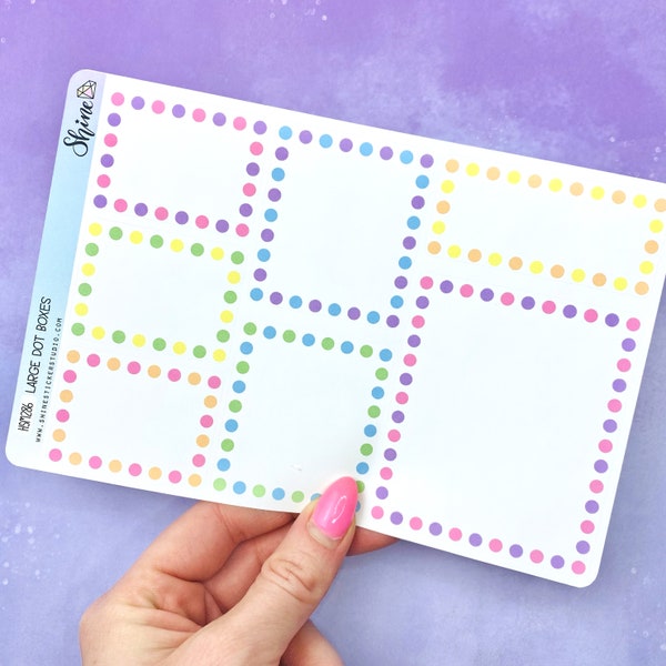 Large Dot Boxes Stickers - Planner Sticker Recollections Happy Planner - Bullet Journaling Journaling Kit Frames
