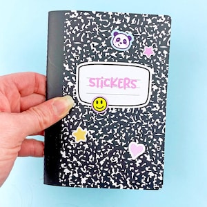 A6 Composition Notebook Portable Reusable Sticker Book