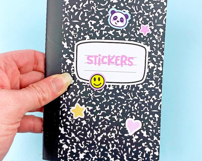 A6 Composition Notebook Portable Reusable Sticker Book - Etsy