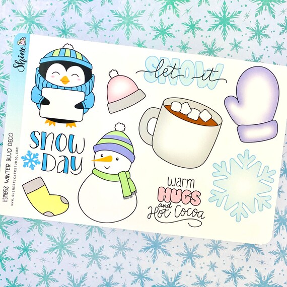 Buy Winter Bujo Deco Stickers Bullet Journaling Stickers Bullet Journaling Deco  Stickers Bujo Decorative Snow Day Online in India 