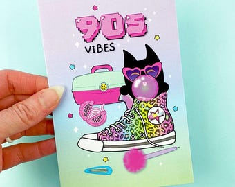 90s Edgar the Cat Journal Card Planner Dashboard