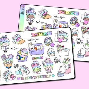 Luna and Star Me Time Bujo Deco Planner Stickers - Etsy