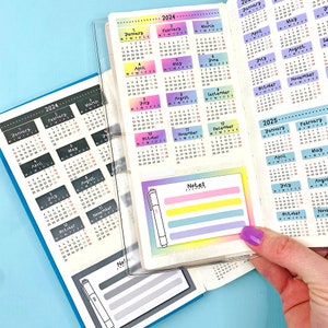 2024 Hobonichi Weeks Yearly Overview Sticker Kit - Hobo Yearly Overlay Stickers - Year Overlay Stickers Calendar Stickers - 2023-2024-2025