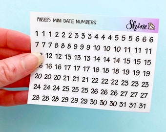 Clear Mini Date Number Stickers Date Stickers 31 Days