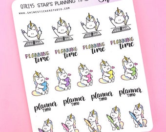 Star's planning stickers - plannerstickers schattige ECLP-stickers gelukkige planner afdrukpers Hobonichi weken Hobonichi neef Bullet Journal