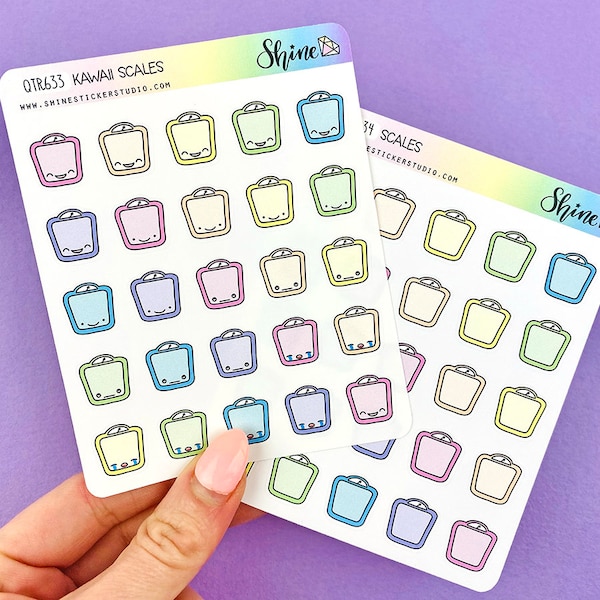 Kawaii Scales Stickers - Weight Loss Planner Stickers Happy Planner Life Planner Print Pressions Hobonichi Weeks Cousin