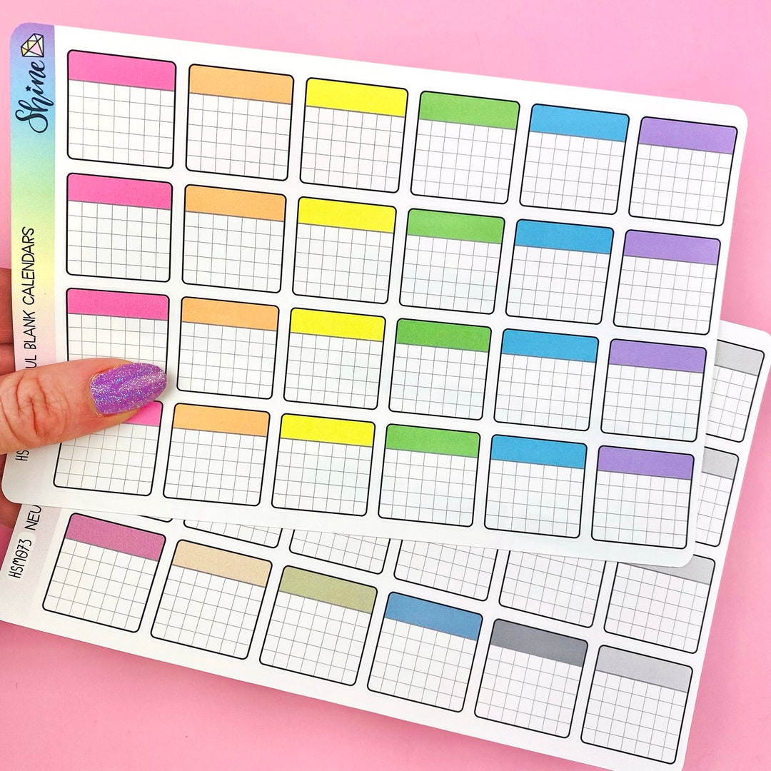 Blank Calendar Stickers Planner Stickers Recollections Etsy