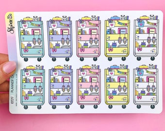 Planner Cart Stickers - Planner Stickers Recollections Happy Planner - Bullet Journaling Raskog Cart Stickers