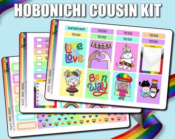 Pride Parade - Hobonichi A5 Cousin Weekly Sticker Kit - Planner Stickers Bullet Journal Happy Planner