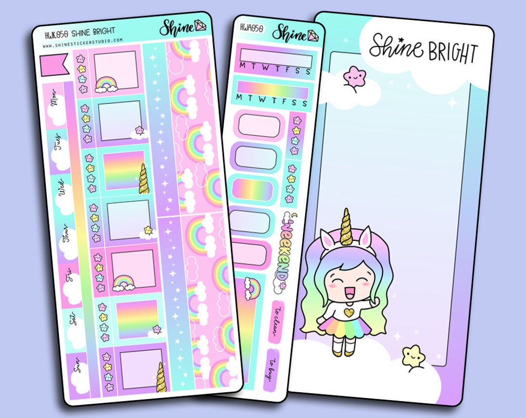 Shine Bright - Hobonichi Weeks Sticker Kit - Planner Stickers Bullet ...