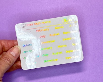 FOIL Clear Months Stickers - Erin Condren Life Planner Monthly Stickers ECLP Stickers Happy Planner Gum Case Stickers