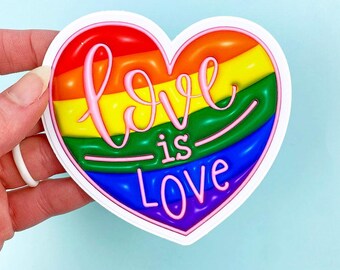 3D Pride Love is Love Laminated Die Cut Vinyl Decal