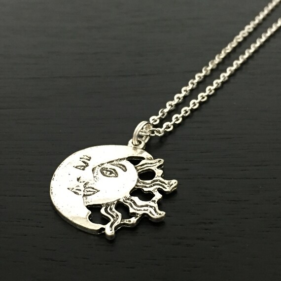 Sun \u0026 Moon Necklace Half Moon Half Sun 