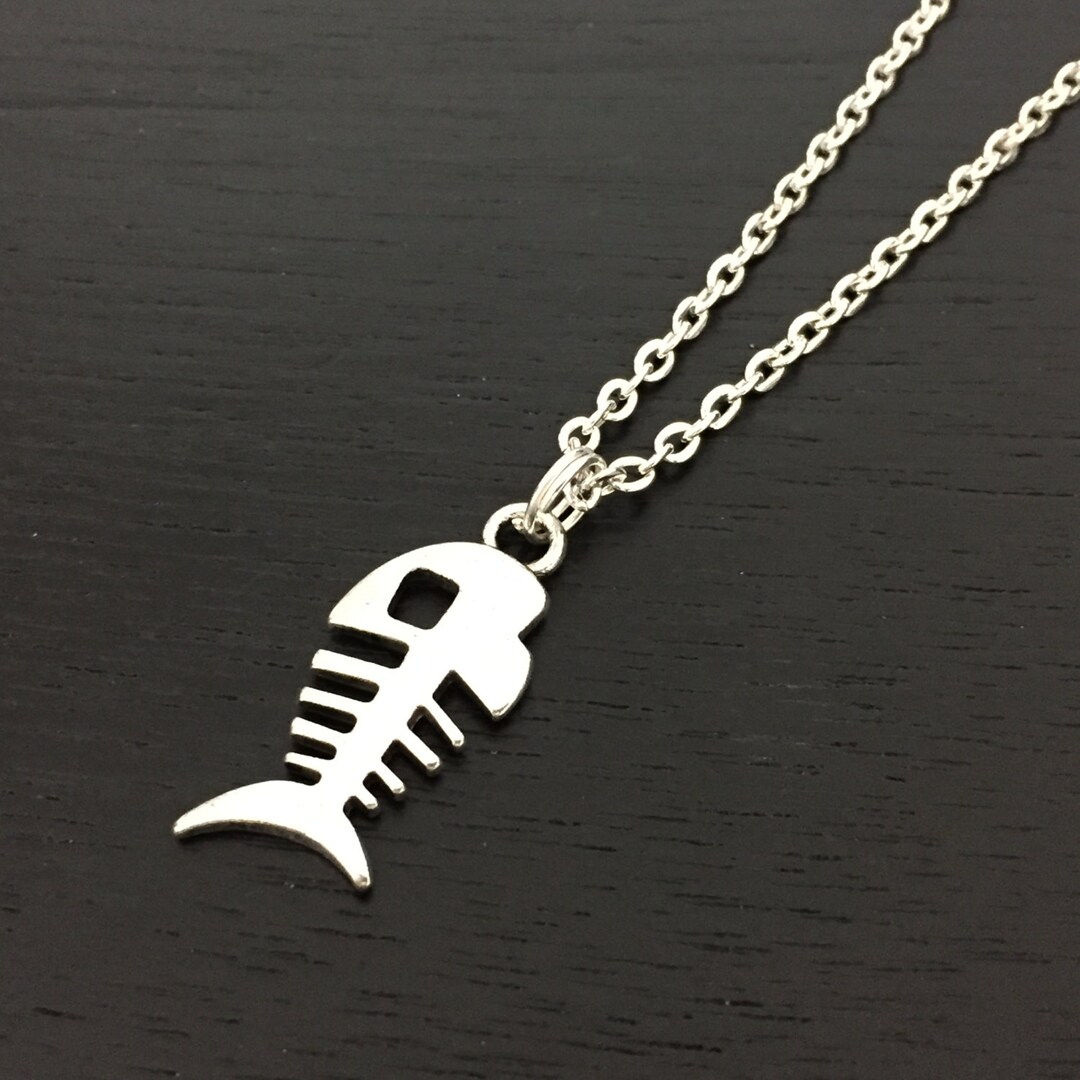 Fish Skeleton Necklace, Fish Bone Necklace, Sea Ocean Theme Jewelry