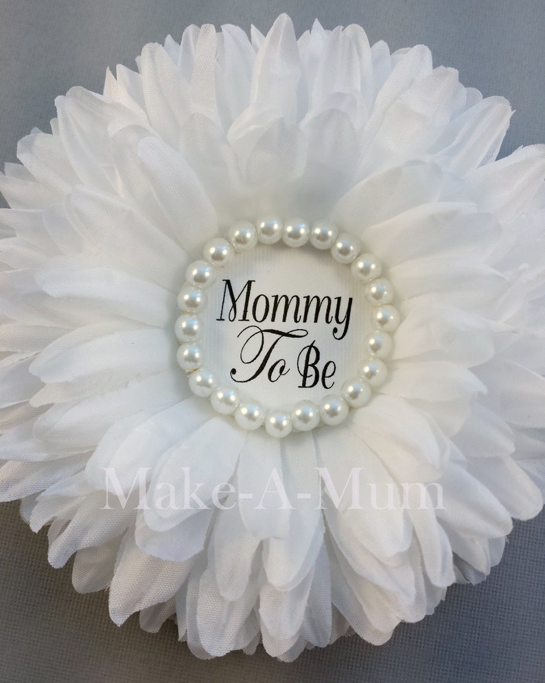 Large Gender Neutral Peony White Mommy to be Pin baby shower favors Baby Shower corsage Announcement, Grandma to Be Pin Baby reveal