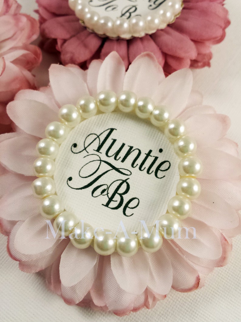 oRCH Set Of 3 HAND-DYED Mommy To be Pin PERSONALIZED Baby Shower Favors Modern Rose /& Blush Pink Baby Girl Shower Corsage