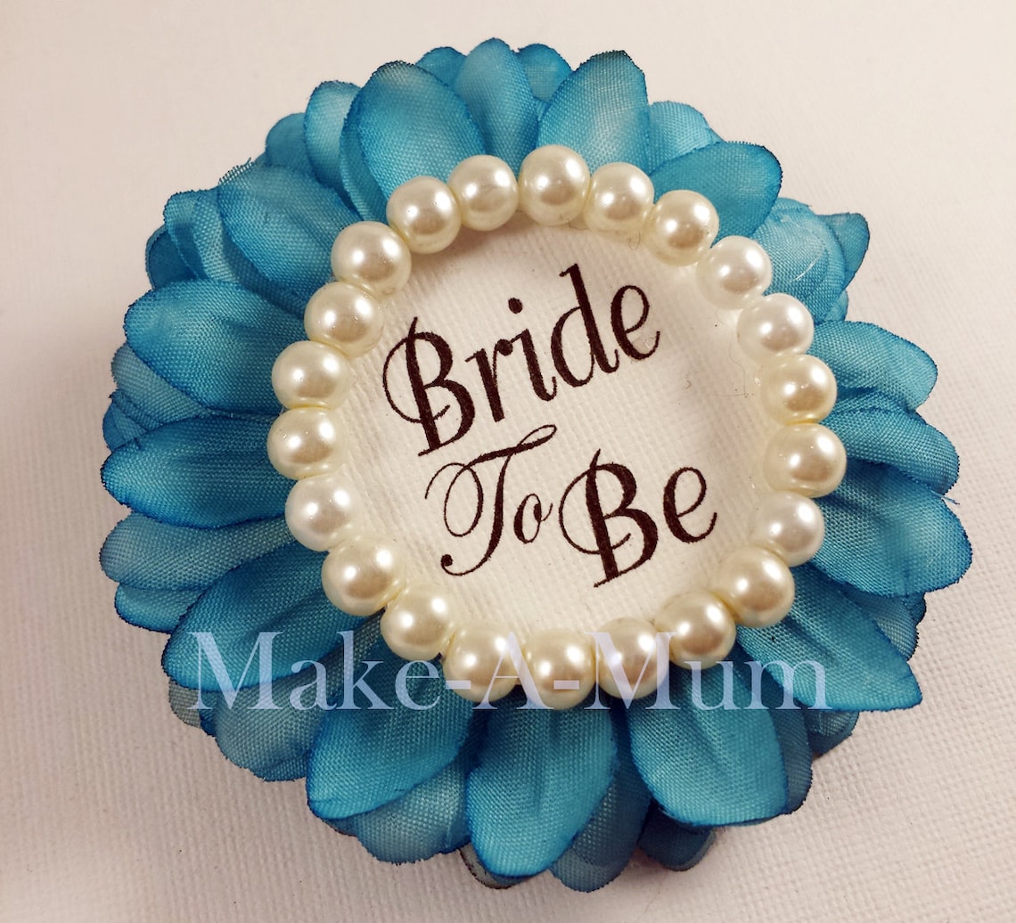 teal wedding party gift bridal shower corsage personalized