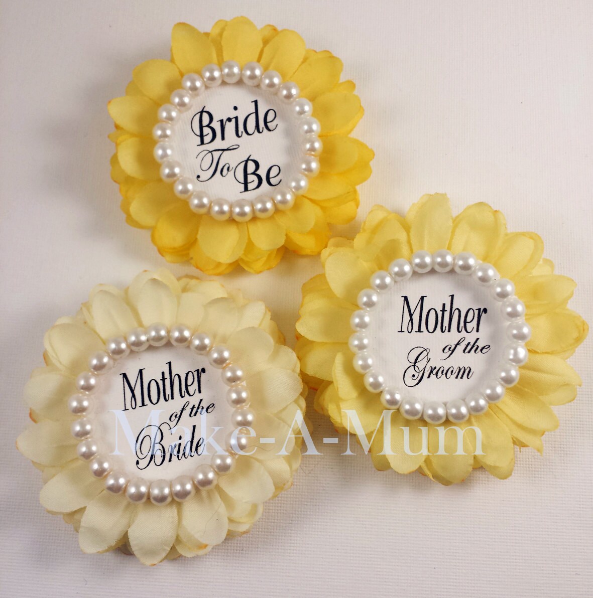 3 Yellow Bridal Shower Corsage Bridal shower favors