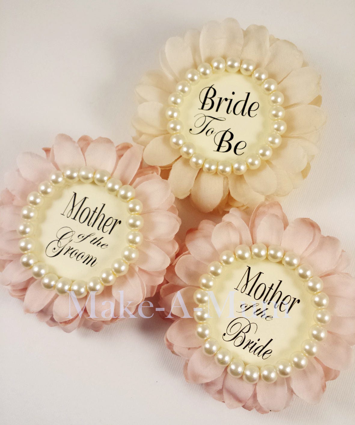 Hand-dyed Modern Cream & Blush Wedding Party Gift Bridal Shower Corsa…