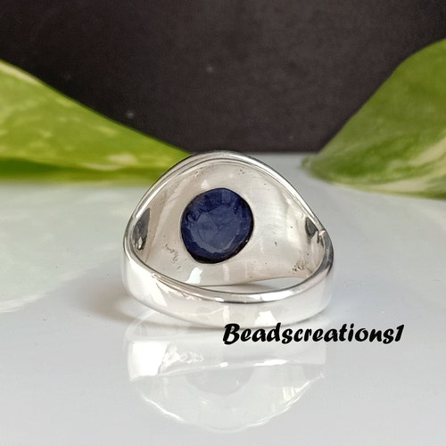 Natural Sapphire Ring, Solid Silver shops Ring, 925 Sterling Silver, Handmade Ring, Birthstone Ring, Blue Gemstone, Ring For Her, Ring For Gift