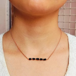 AAA Black Tourmaline Necklace Tourmaline Gold Chain Necklace Natural Tourmaline, Dainty Necklace Handmade Necklace Gift For Wife