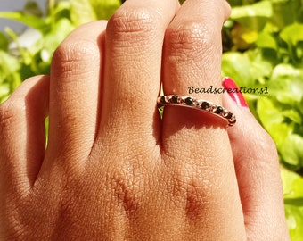 Schwarz Spinal Silber Band Ring Band-Zierliche RIng Rose Gold Ring kleine Ring Perlen Ringe Zarte Silber Ring, Mädchen für Ring Valentine Geschenk Verkauf