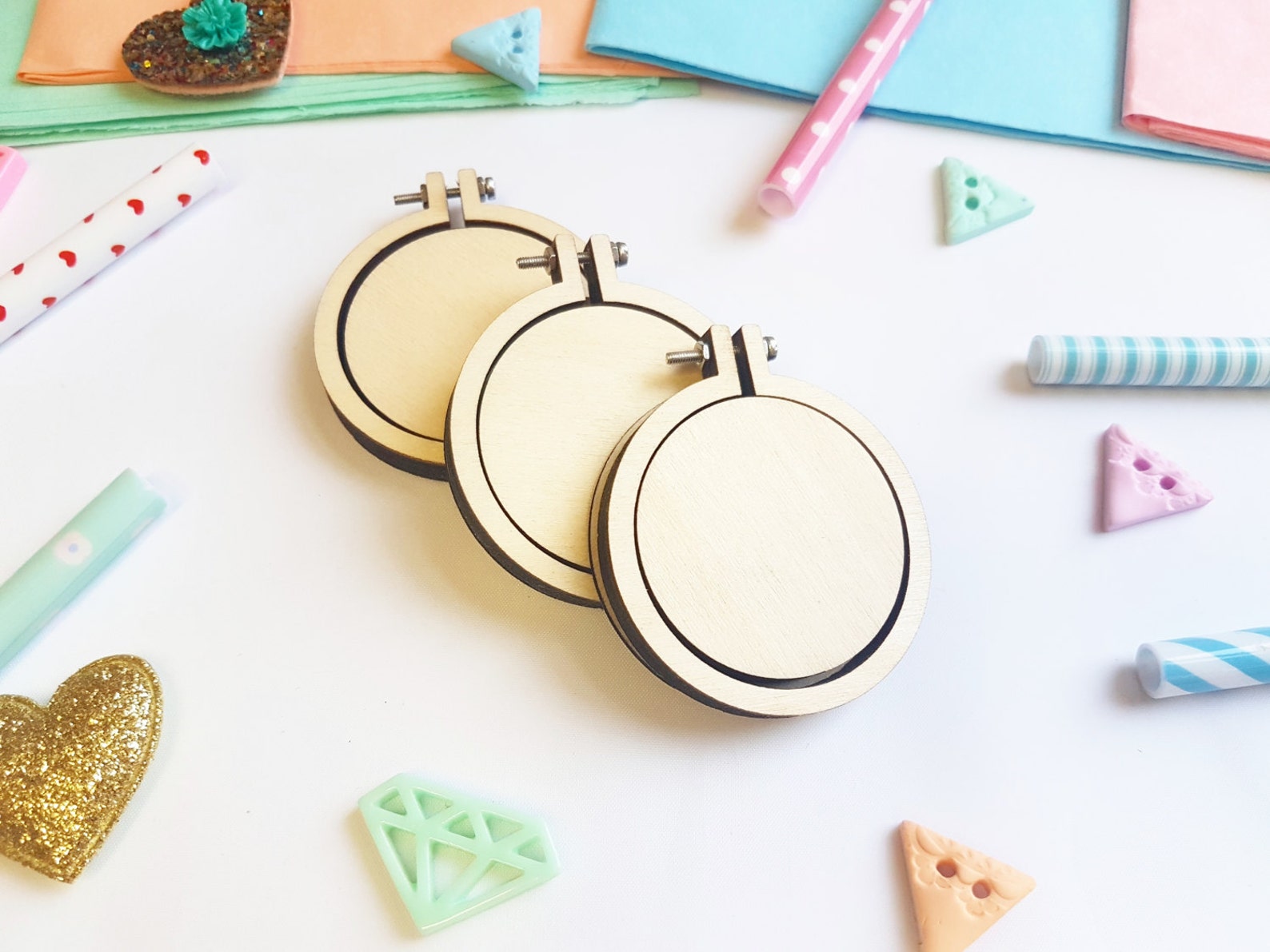 3 Pack Mini Wooden Embroidery Hoops 2 Inch Embroidery Hoop Etsy UK