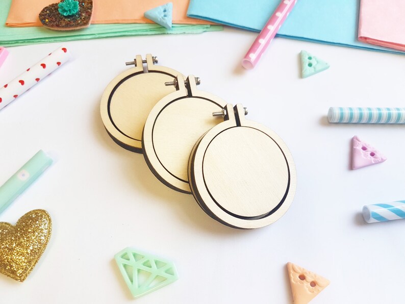 3 Pack Mini Wooden Embroidery Hoops 2 Inch Embroidery Hoop Etsy UK