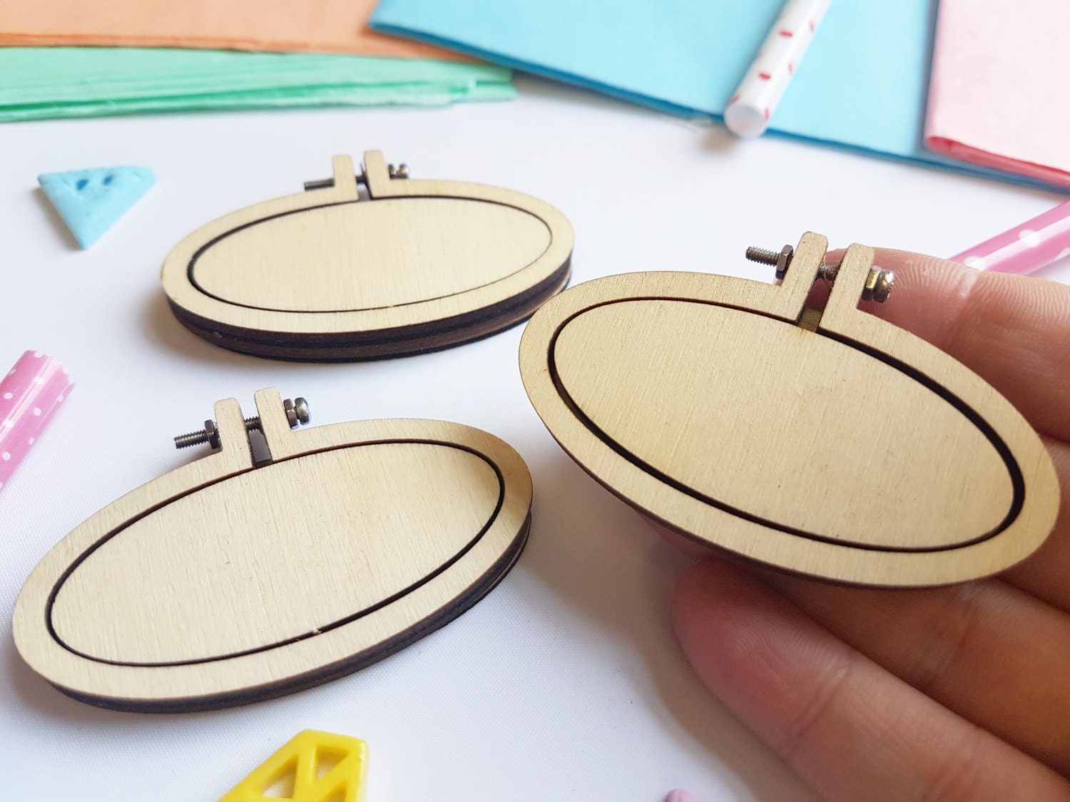 Miniature Embroidery Hoops 3 Pack 60mm X 31mm OVAL Mini Etsy UK