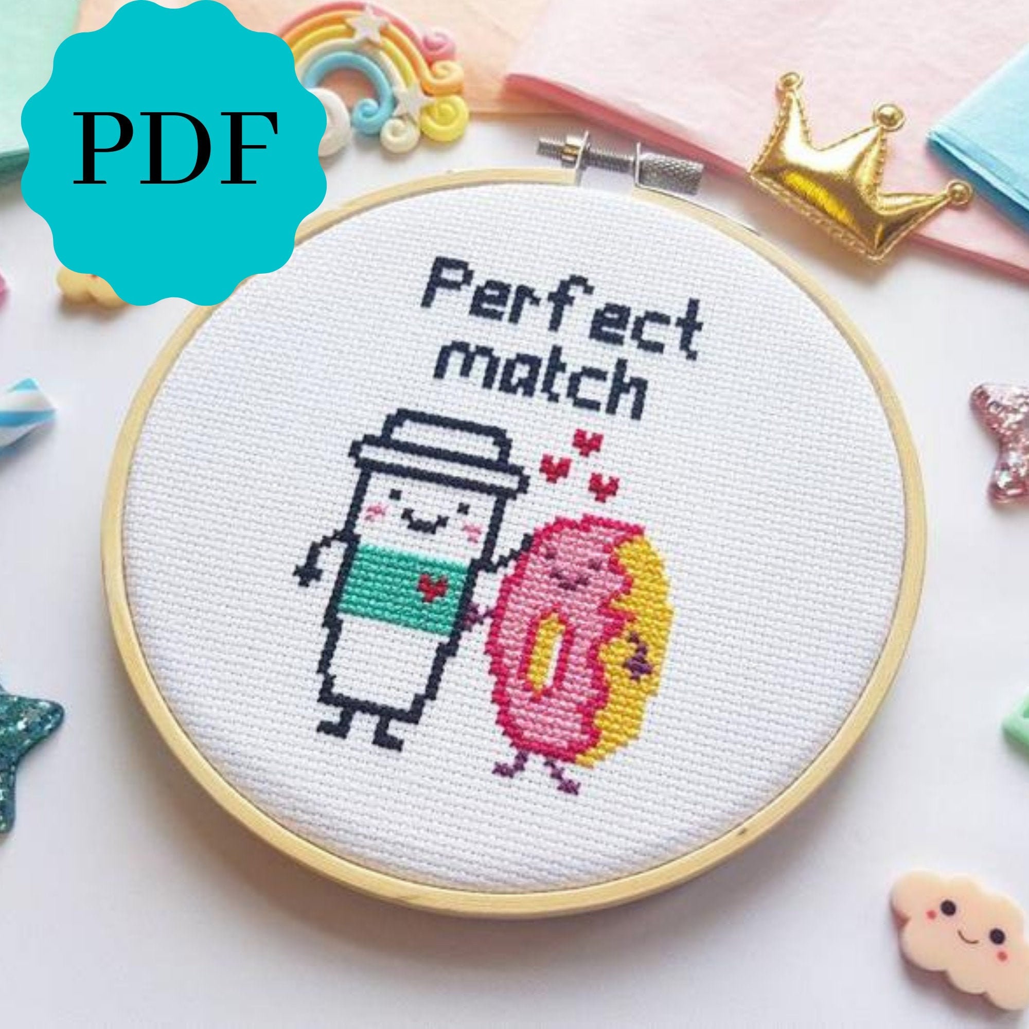Kawaii Cross Stitch Pattern Kawaii Cross Stitch Cute Cross Etsy