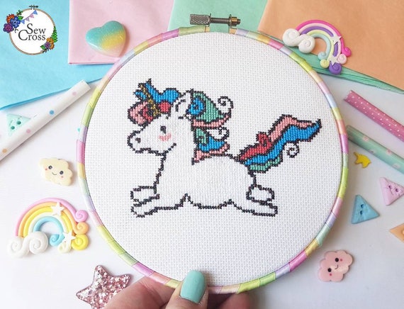 Unicorn Embroidery Kit, Needlecraft Kit, Stitch Kit, Sewing Kit, Adult Kit,  Childrens Kit, Unicorn Stitch, Kids Crafts, Letterbox Gifts 