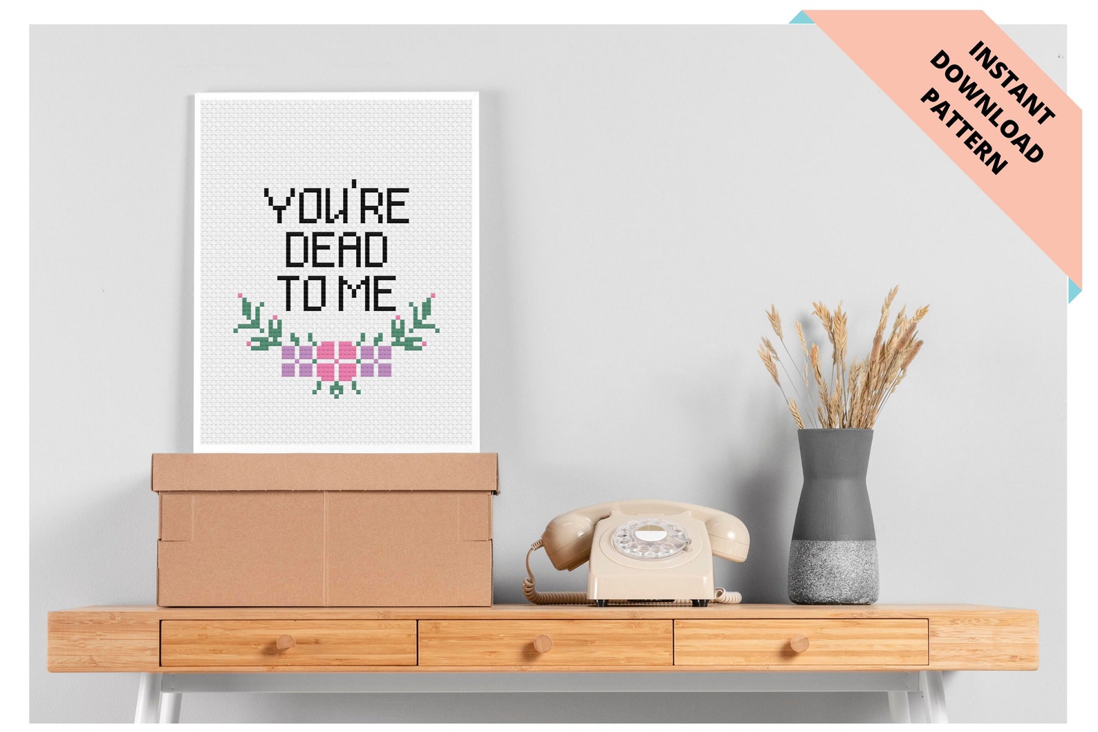 You're Dead to Me Cross Stitch PDF Pattern Funny Cross | Etsy