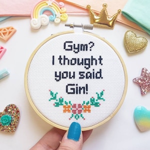 Gin Gifts - Gin Cross Stitch - Gin and Tonic - For Him - Gifts for Her - Funny Cross Stitch - Cross Stitch Gifts - Gifts for Friends - UK