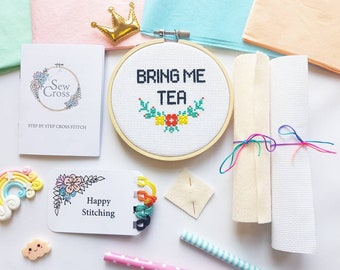 Bring Me Tea Cross Stitch Kit