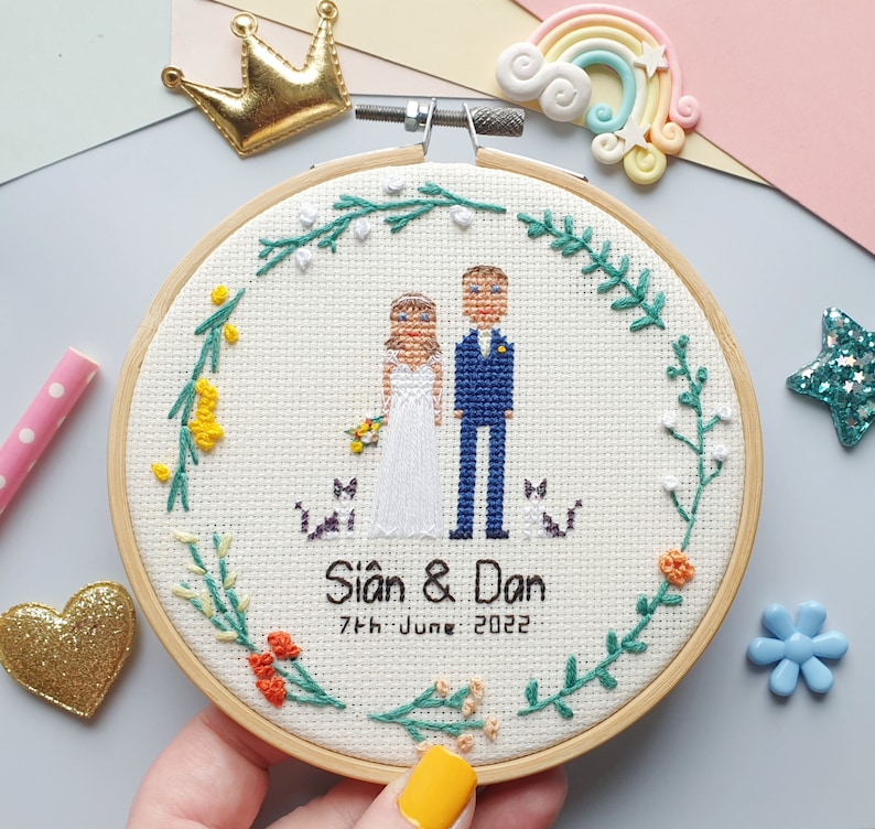 Cadeau d'anniversaire de mariage en coton pour lui cadeau d'anniversaire de mariage portrait personnalisé cadeau personnalisé pour monsieur et madame cadeau d'anniversaire de mariage image 2