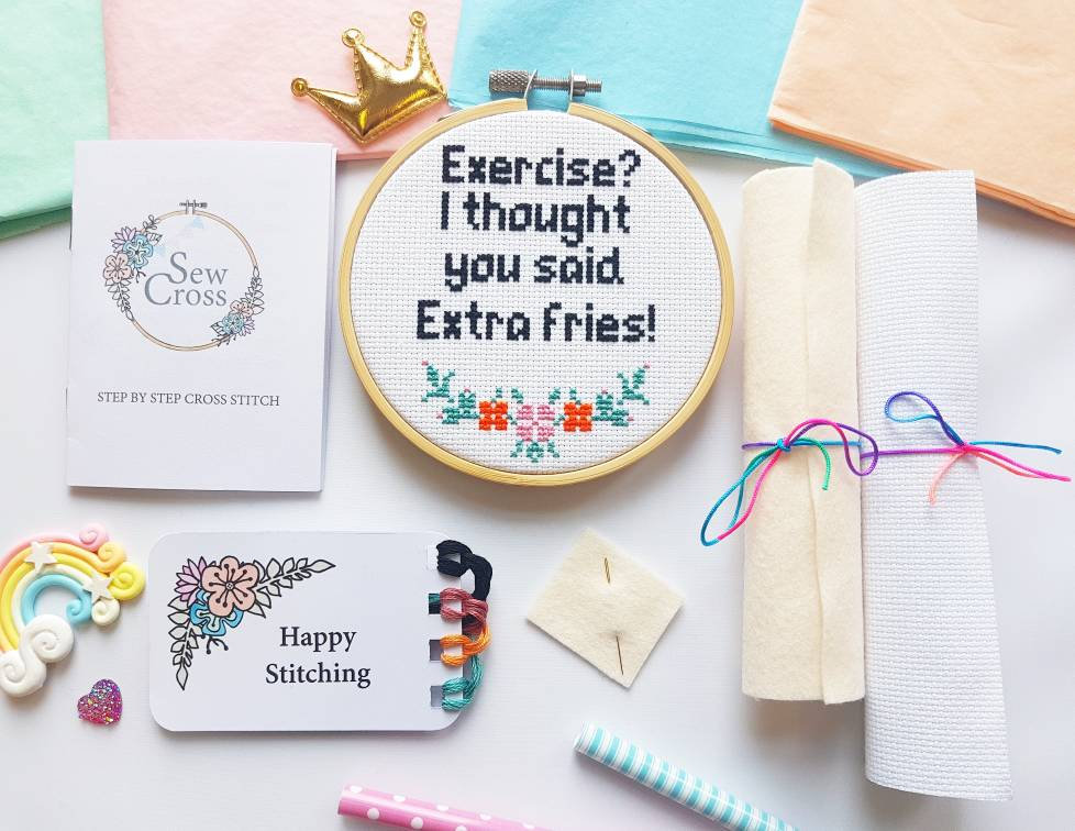 Quote Cross Stitch - Funny Cross Stitch - Modern Stitch Kit - Floral …
