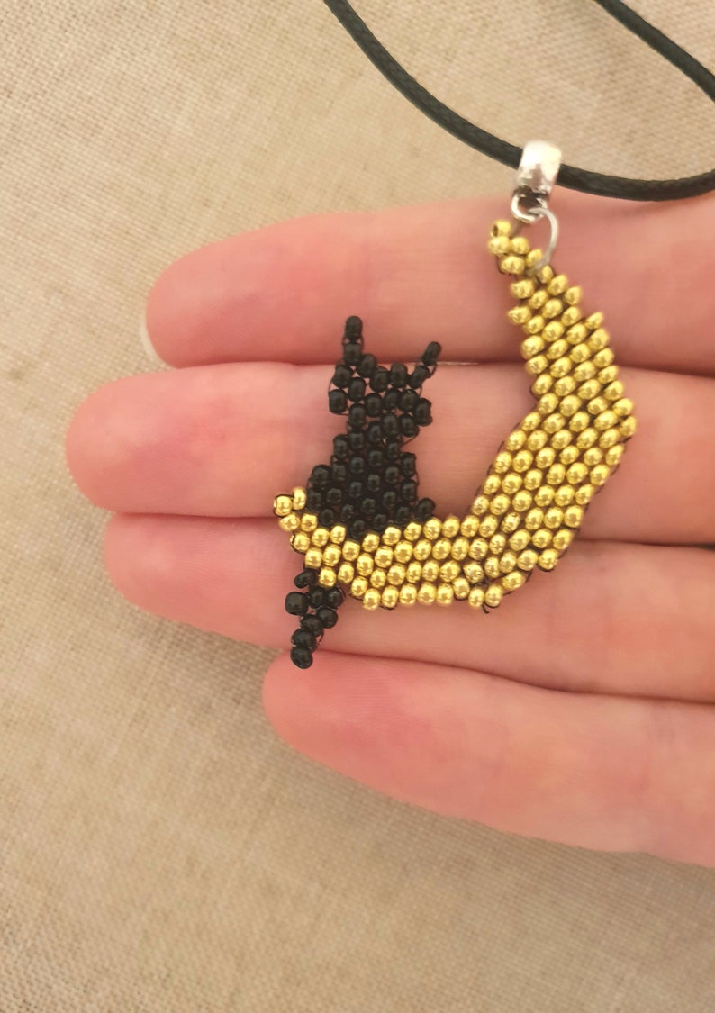 Gold Open Circle Pendant with Ombr\u00e9 Seed Bead Wrap