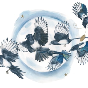 Bridge of Magpies - A3-landschapsgicléeprint op fluweel Somerset-kaart, met de hand afgewerkt met bladgoud