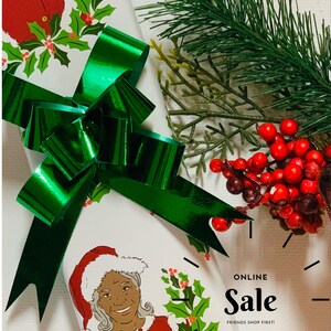 Black Santa Wrapping Paper African American Santa Wrapping Etsy