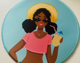 Round Hot Girl Summer Mousepad