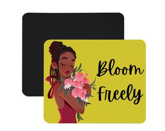 Bloom Freely Black Woman Mousepad