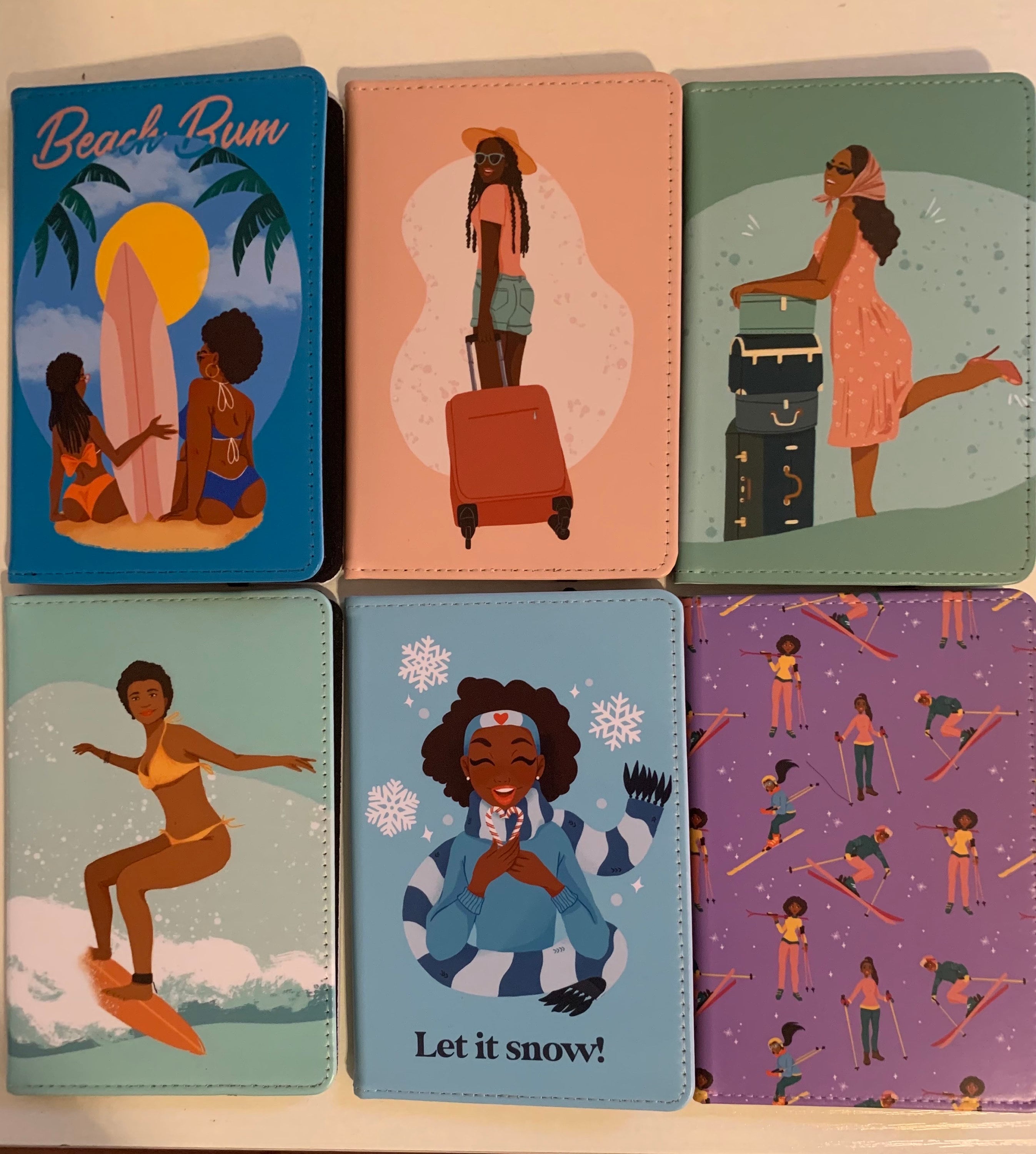 Black Girl Travel Passport; Afrocentric Passport Holder, PVC Passport Wallet with Strap; African American Passport Cover