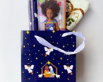Black Nativity Gift Bags, Christmas Holiday Packaging, Ethnocentric Gift Giving