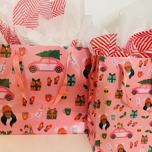 Pretty in Pink Gift Bags Seasonal Gifting Christmas Gift Etsy