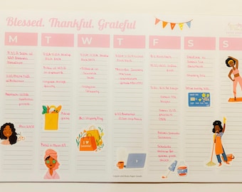 Large Weekly Desk Planner Pad; 25 Sheet Planning Pad; Tear Away Notepad