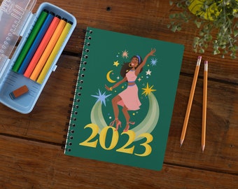 2023 Black Girl Notebook; Blank Journal for Planning; 2023 Manifestation Lined Notebook